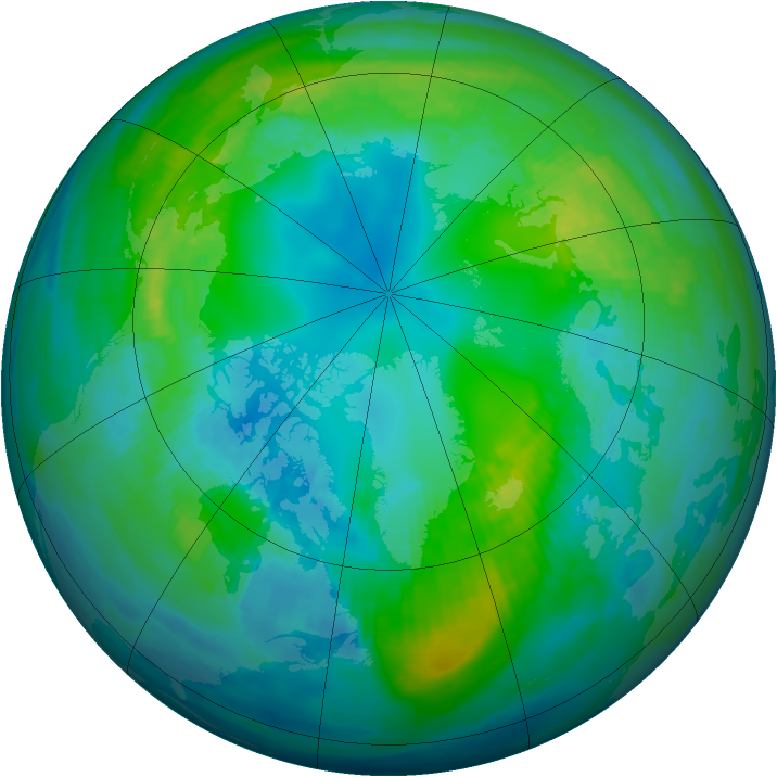 Arctic ozone map for 30 October 1982